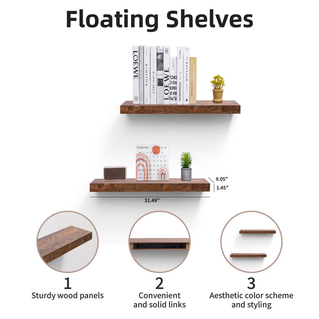 Floating Wood Wall Shelf